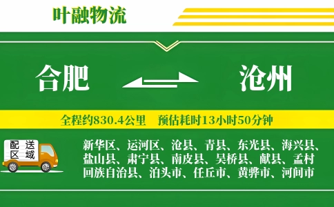 合肥到沧州物流公司