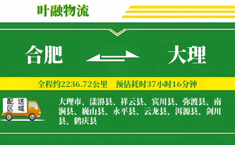 合肥到大理物流公司