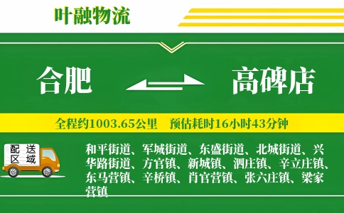 合肥到高碑店物流公司