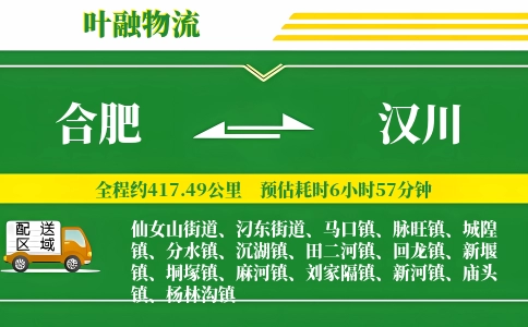 合肥到汉川物流公司