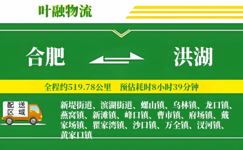 合肥到洪湖物流公司