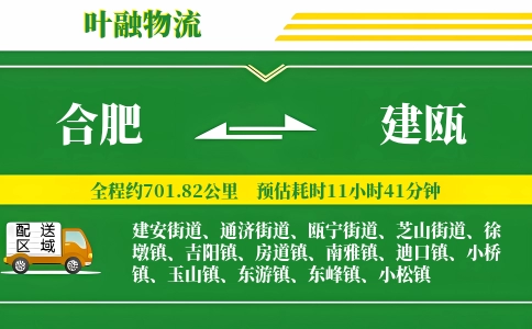 合肥到建瓯物流公司