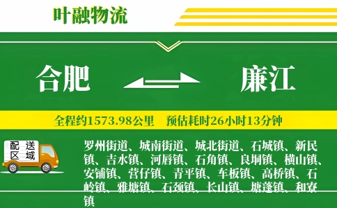 合肥到廉江物流公司