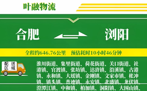 合肥到浏阳物流公司