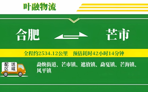 合肥到芒市物流公司