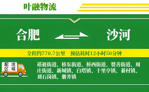 合肥到沙河物流公司