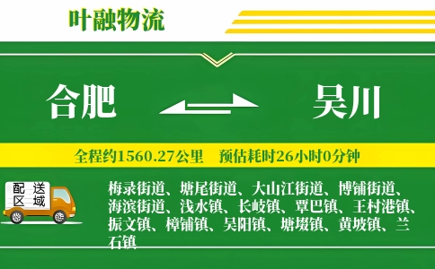 合肥到吴川物流公司