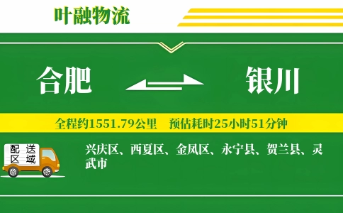 合肥到银川物流公司